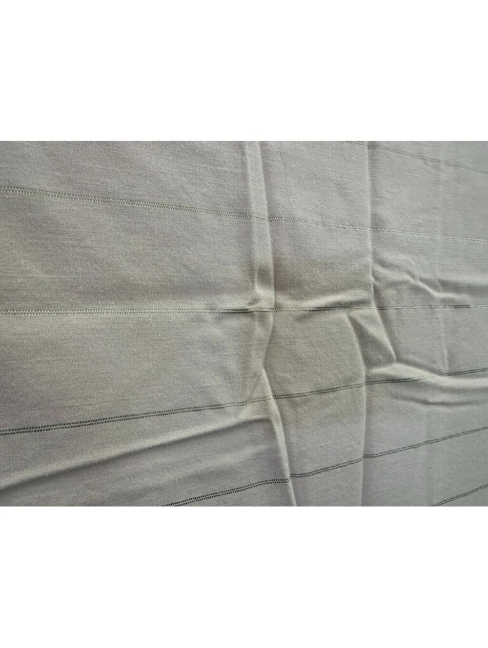 Pink Silver Striped Vintage Tablecloth Topper 7 Napkins